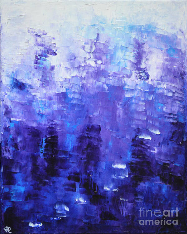 Indigo Blue Painting Paintings Art Print featuring the painting Blue Code by Belinda Capol