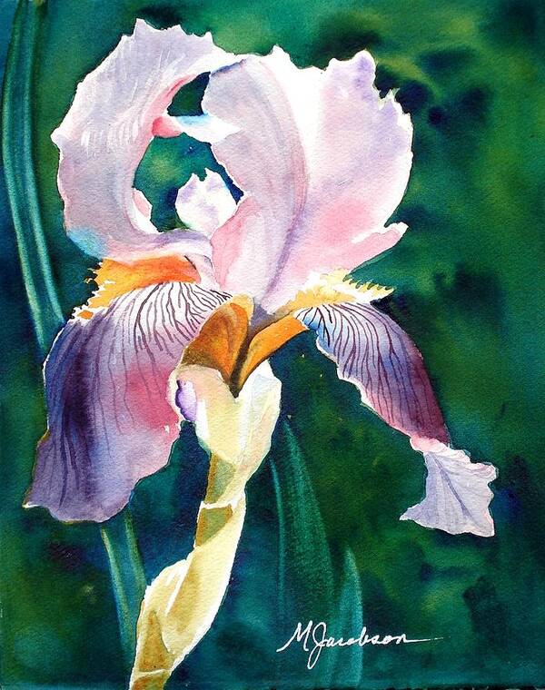 Iris Art Print featuring the painting Iris 1 by Marilyn Jacobson