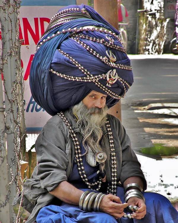 Portrait Art Print featuring the photograph Its All in the Head - Rishikesh India by Kim Bemis