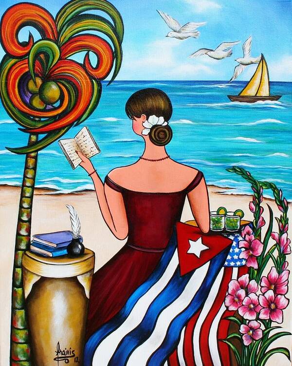 Cuba Art Print featuring the painting It's My Turn by Annie Maxwell