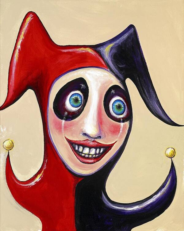 Harlequin Art Print featuring the painting Jester/Happy Jack by David Junod