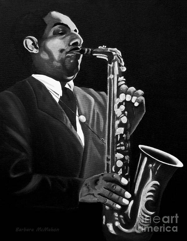 Johnny Hodges Art Print featuring the painting Johnny Hodges by Barbara McMahon