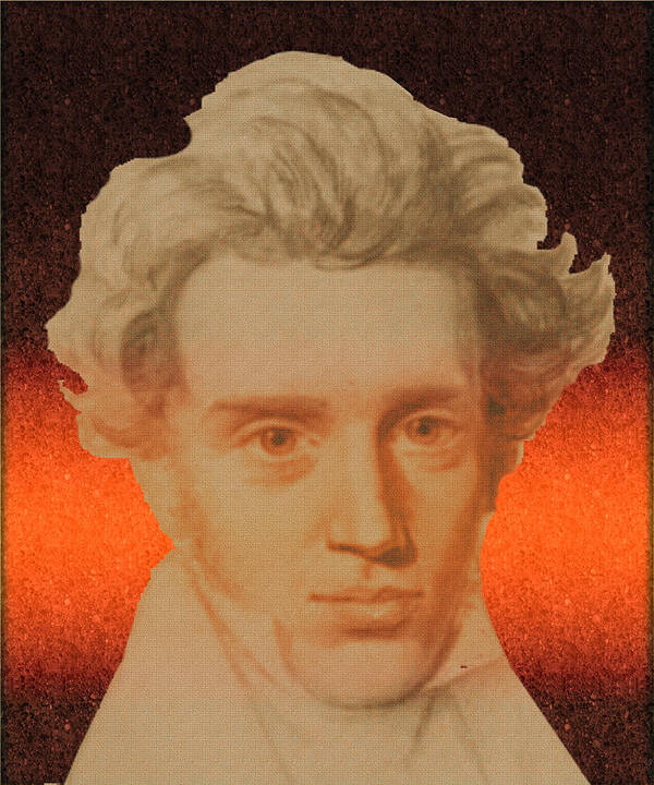 Soren Kierkegaard Art Print featuring the digital art Kierkegaard by Asok Mukhopadhyay