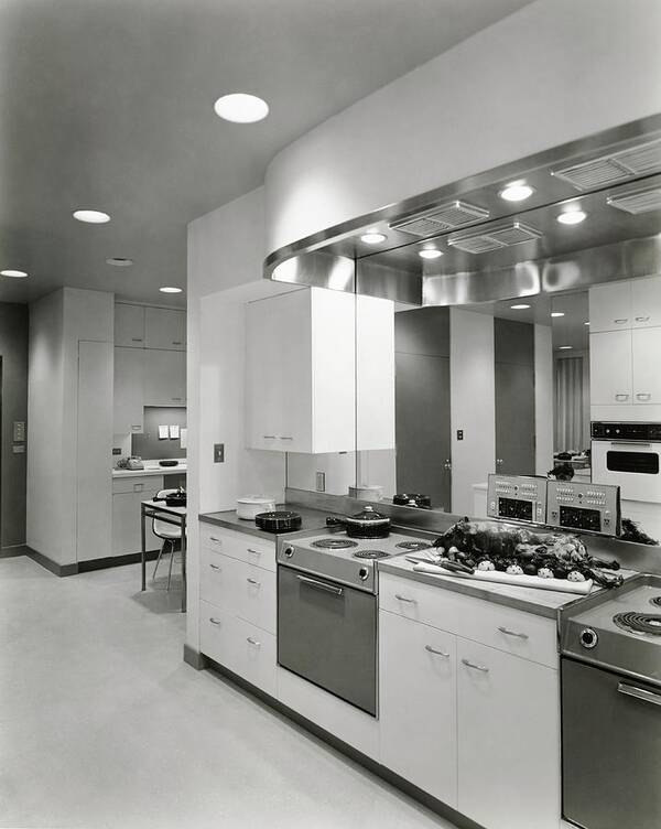 Range Art Print featuring the photograph Kitchen With Two Ranges by William Grigsby