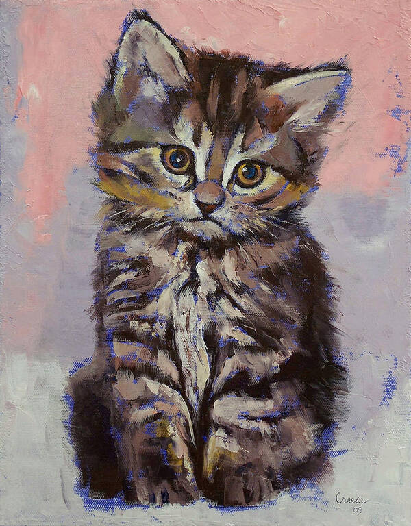 Cat Art Print featuring the painting Kitten by Michael Creese