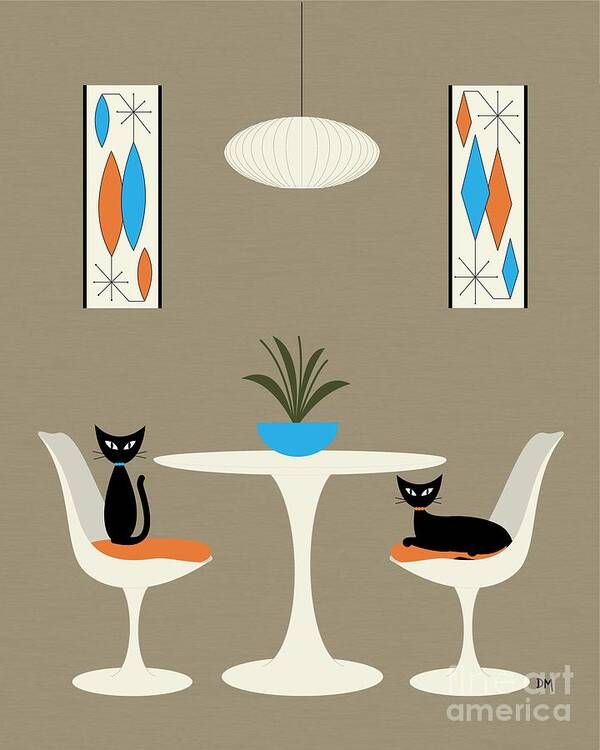 Mid-century Modern Art Print featuring the digital art Knoll Table by Donna Mibus