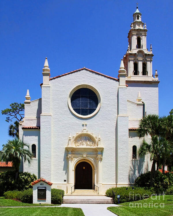 Knowles Memorial Chapel Art Print featuring the photograph Knowles Memorial Chapel Rollins College 3 by Diana Sainz by Diana Raquel Sainz