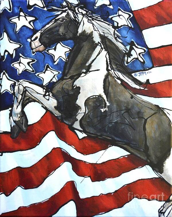 Friends Of Sound Horses Art Print featuring the painting Lady C Salutes by Jonelle T McCoy