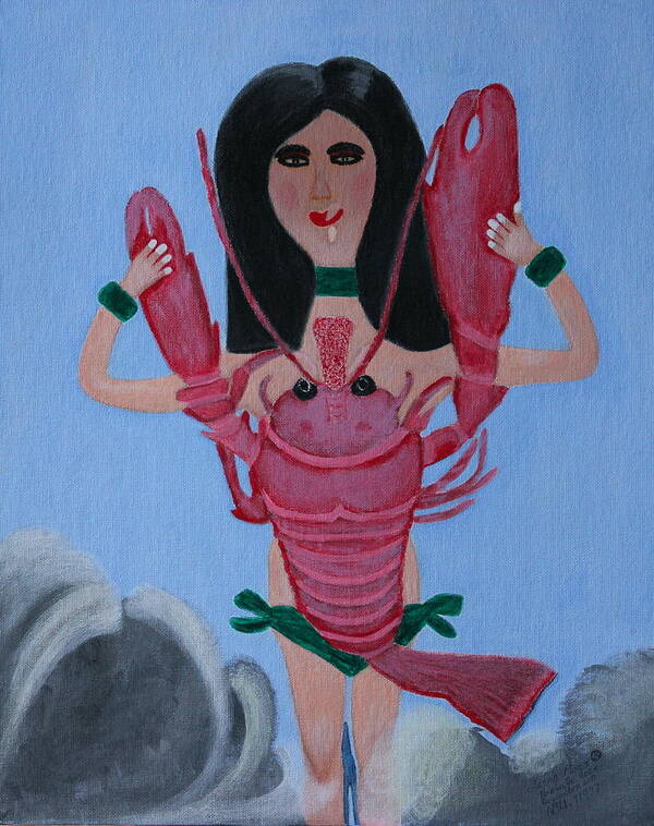 All Products Art Print featuring the painting Lady Lobster by Lorna Maza