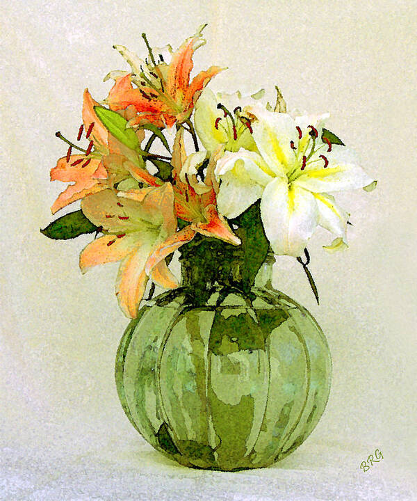 Floral Still Life Art Print featuring the photograph Lilies In Vase by Ben and Raisa Gertsberg