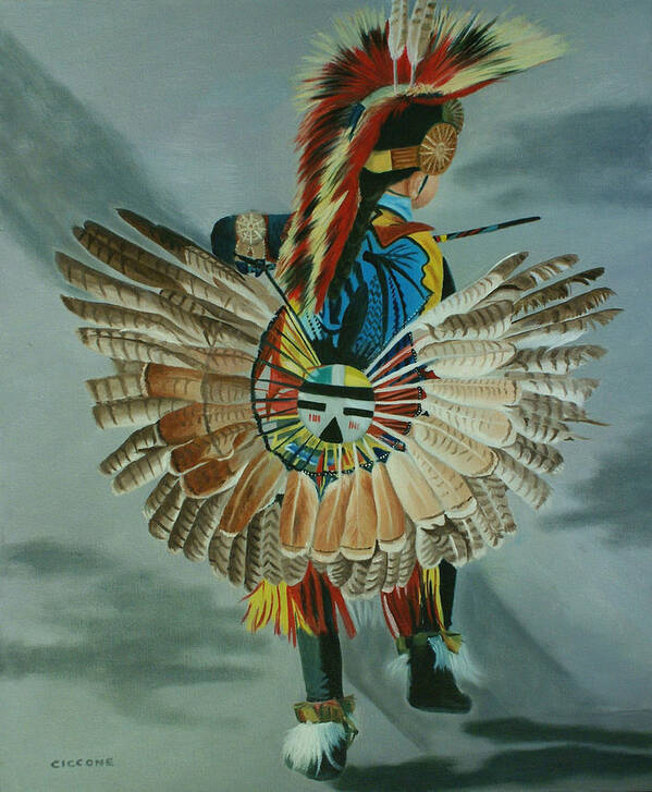 Cherokee Art Print featuring the painting Little Warrior by Jill Ciccone Pike