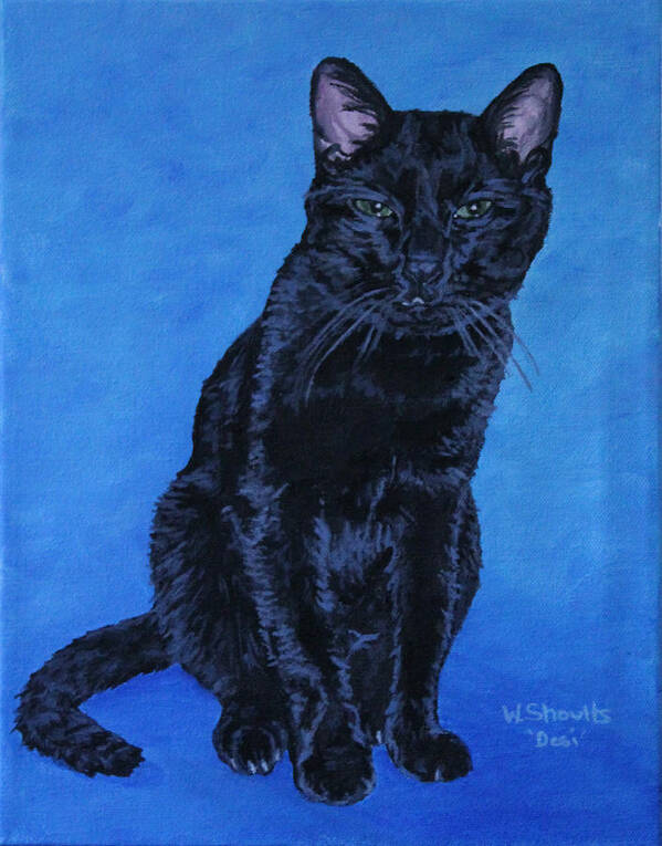 Cat Art Print featuring the painting Loki by Wendy Shoults