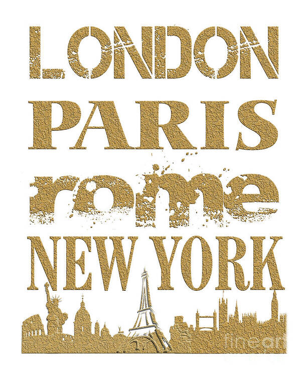 London Paris Rome New York Art Print By Edit Voros