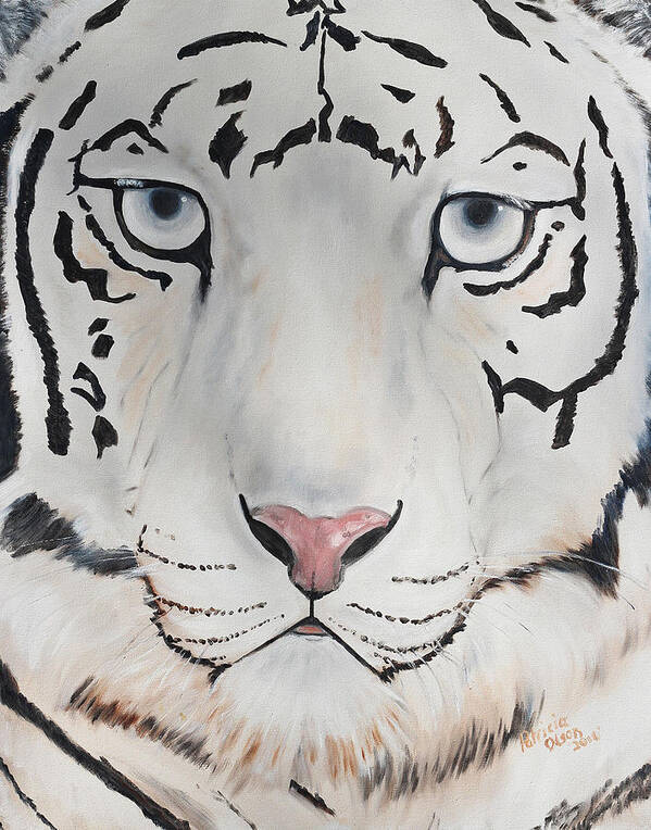 White Tiger Painting Art Print featuring the painting Looking At You by Patricia Olson