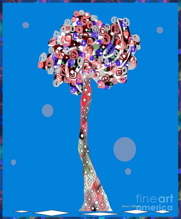 Home D�cor Art Print featuring the mixed media Love Tree by Ann Calvo