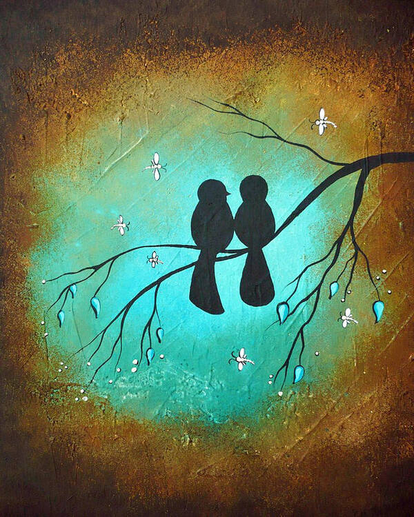 Lovebirds Art Print featuring the painting Lovebirds by Charlene Murray Zatloukal