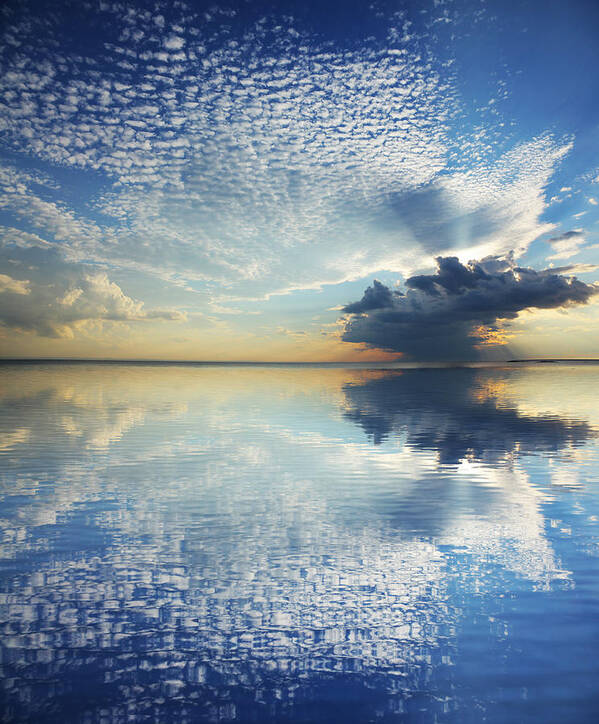 Water's Edge Art Print featuring the photograph Magnificient Cloudscape With Water by Buzbuzzer