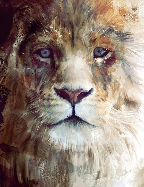 Lion Art Print featuring the painting Majesty by Amy Hamilton