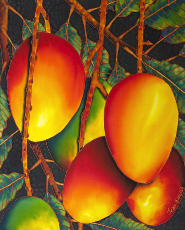 Mango Fruit Art Print featuring the painting Mangos by Daniel Jean-Baptiste