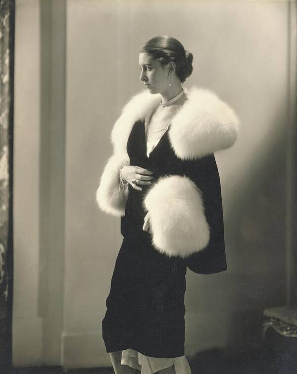 Accessories Art Print featuring the photograph Marion Morehouse In A Dress With Fur Collar by Edward Steichen