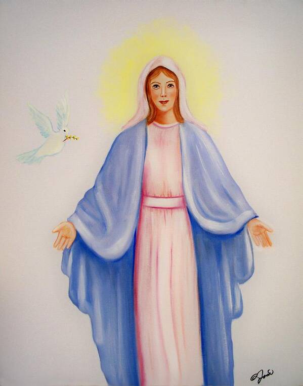 Christmas Art Print featuring the painting Mary by Joni McPherson