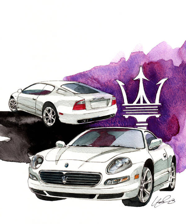 Maserati Gt Art Print featuring the painting Maserati GT by Yoshiharu Miyakawa