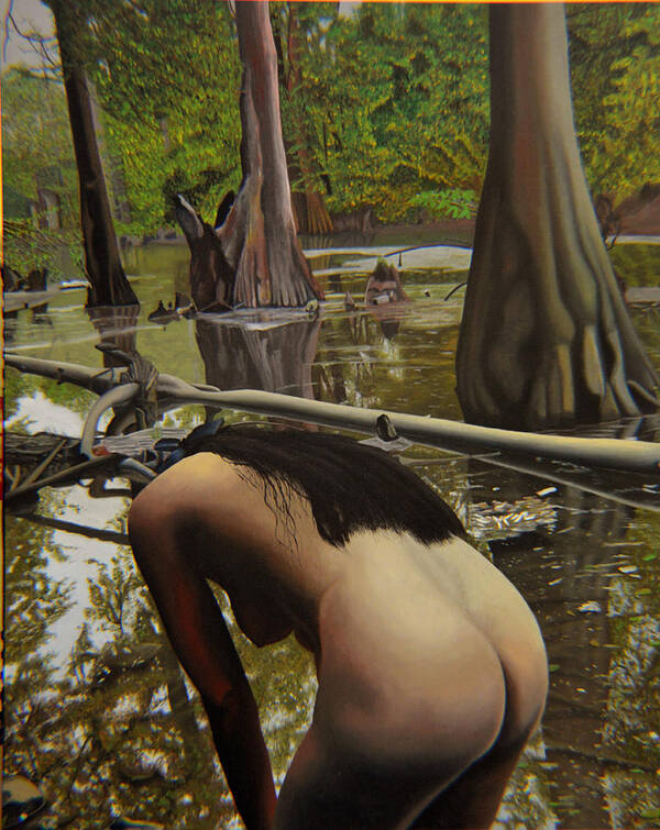 Nude Art Print featuring the painting May Morning Arkansas River 2 by Thu Nguyen