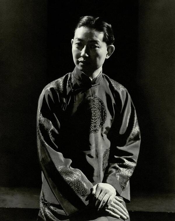 Actor Art Print featuring the photograph Mei Lanfang Wearing A Chinese Jacket by Edward Steichen