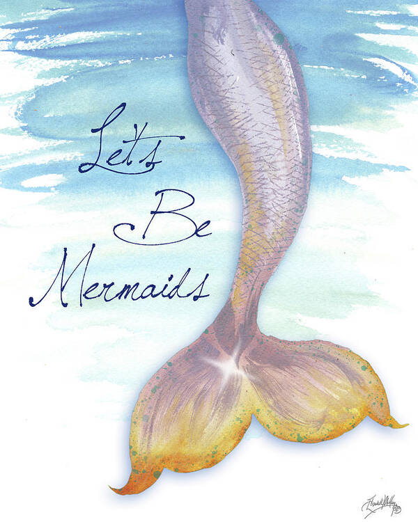 Mermaid Art Print featuring the painting Mermaid Tail II by Elizabeth Medley
