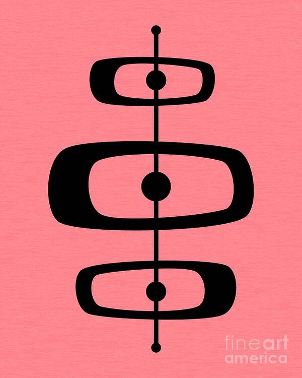 Pink Art Print featuring the digital art Mid Century Shapes 2 on Pink by Donna Mibus