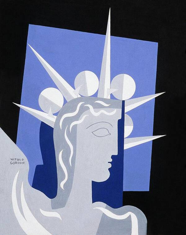 Illustration Art Print featuring the digital art Modern Statue Of Liberty by Witold Gordon