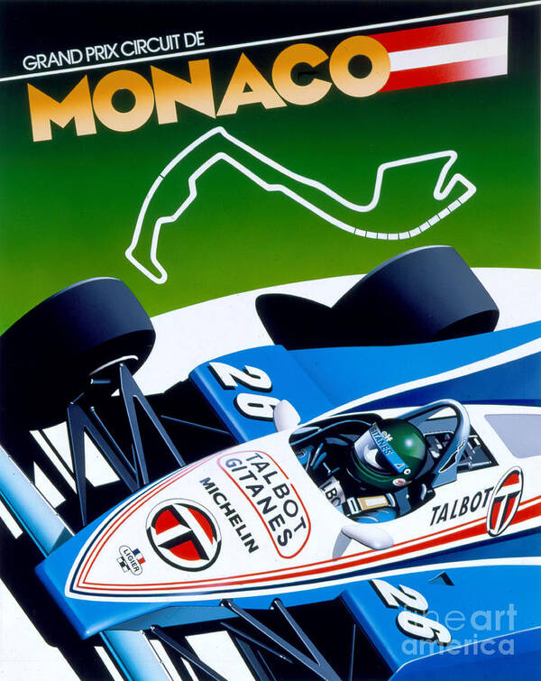 80's Art Print featuring the digital art Monaco by MGL Meiklejohn Graphics Licensing