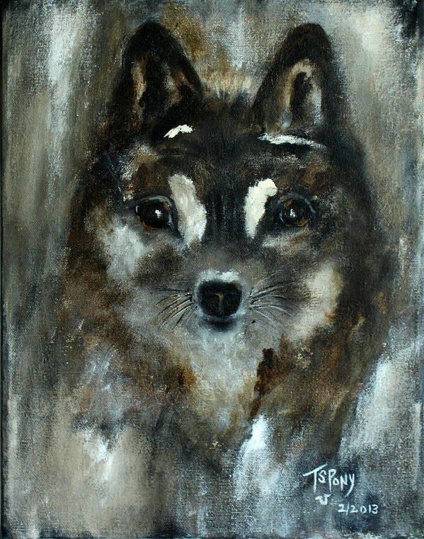 Baby Fox Art Print featuring the painting Moon Shadow the Baby Fox by Barbie Batson