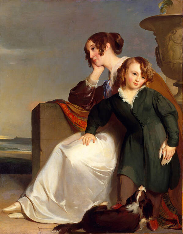 Thomas Sully Art Print featuring the painting Mother and Son by Thomas Sully