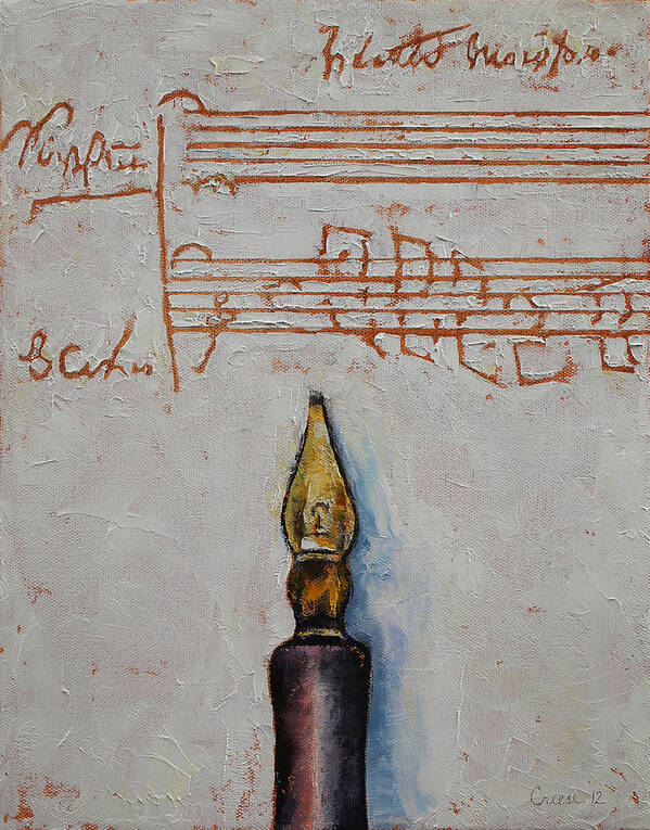 Calligraphy Art Print featuring the painting Music by Michael Creese