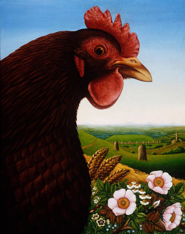 Landscape Art Print featuring the painting Music Of A Lost Kingdom Big Chicken by Frances Broomfield