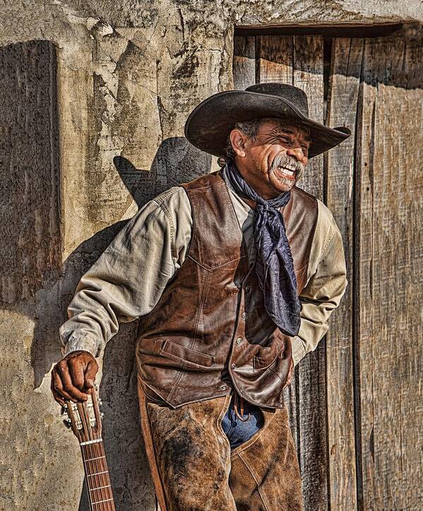 Cowboy Art Print featuring the photograph Music Soothes the Soul by Jack Milchanowski