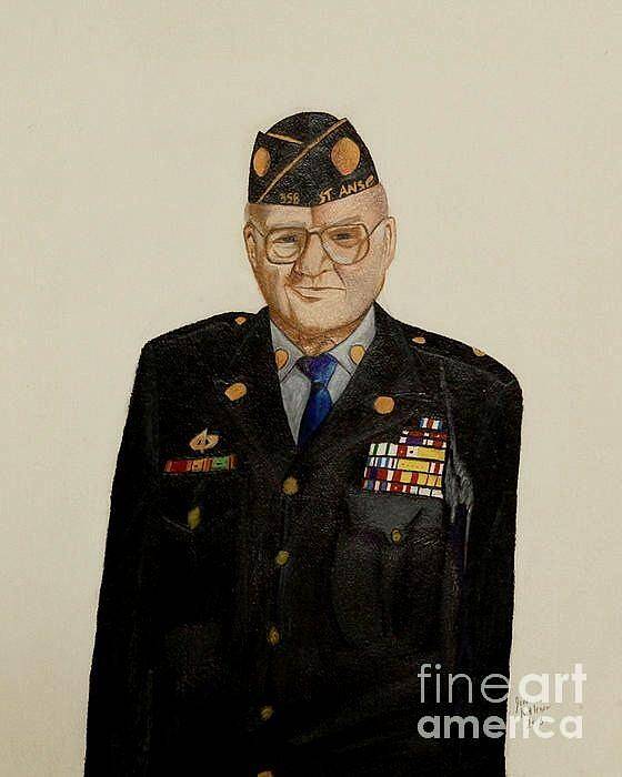 War Hero Art Print featuring the drawing My Grandfather Galen Kittleson by Jon Kittleson