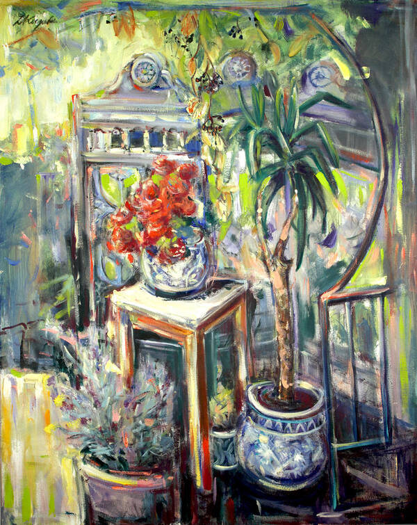 Still Life Art Print featuring the painting Mystery Garden by Zofia Kijak