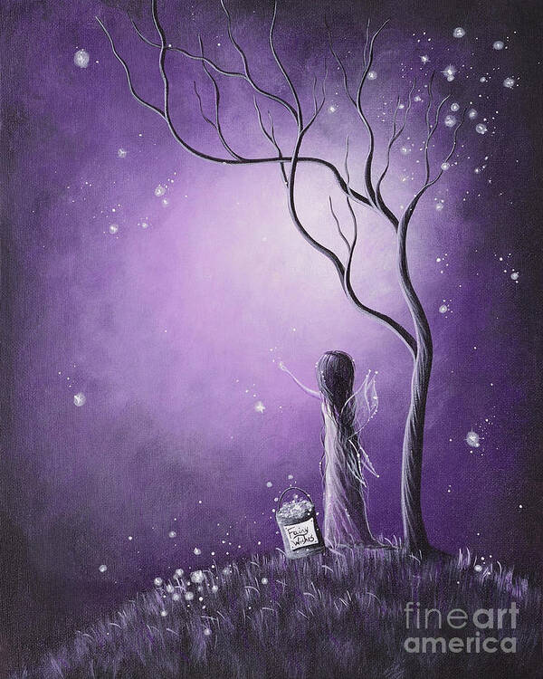 Fairy Paintings Art Print featuring the painting Original Fairy Artwork by Shawna Erback by Moonlight Art Parlour