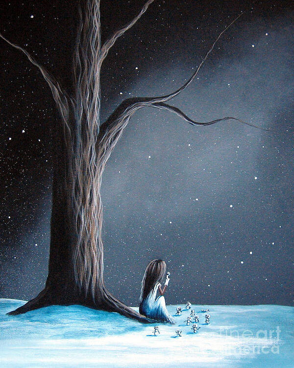 Lowbrow Art Print featuring the painting Now She Won't Be Alone by Shawna Erback by Moonlight Art Parlour
