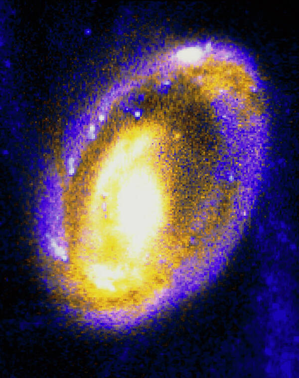 Cartwheel Galaxy Art Print featuring the photograph Nucleus Of Cartwheel Galaxy With Knots Of Gas by Nasa/esa/stsci/c.struck & P.appleton,iowa State U/ Science Photo Library