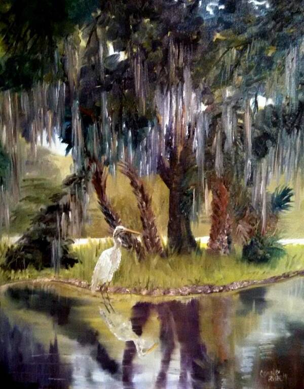 Oil Painting Art Print featuring the painting Oasis in the Oaks by Connie Rish