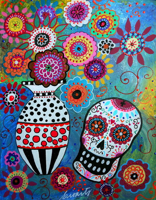 Day Of The Dead Art Print featuring the painting Ofrenda by Pristine Cartera Turkus
