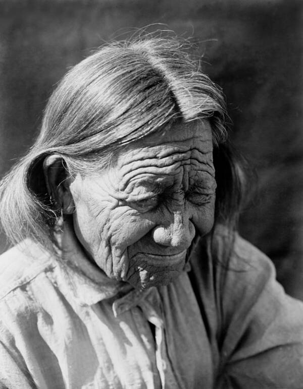 1910 Art Print featuring the photograph Old Arapaho Man circa 1910 by Aged Pixel