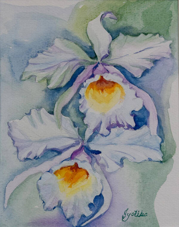 Orchids Art Print featuring the painting Orchids by Jyotika Shroff