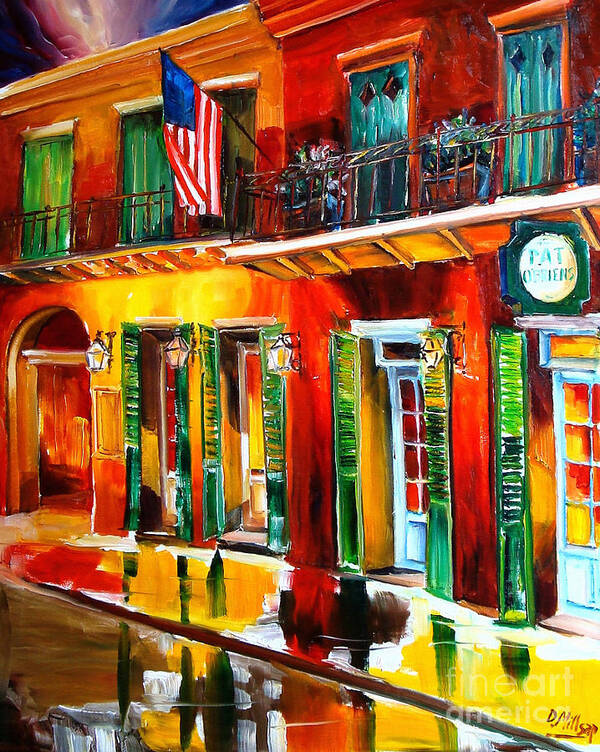 New Orleans Art Print featuring the painting Outside Pat O'Brien's Bar by Diane Millsap