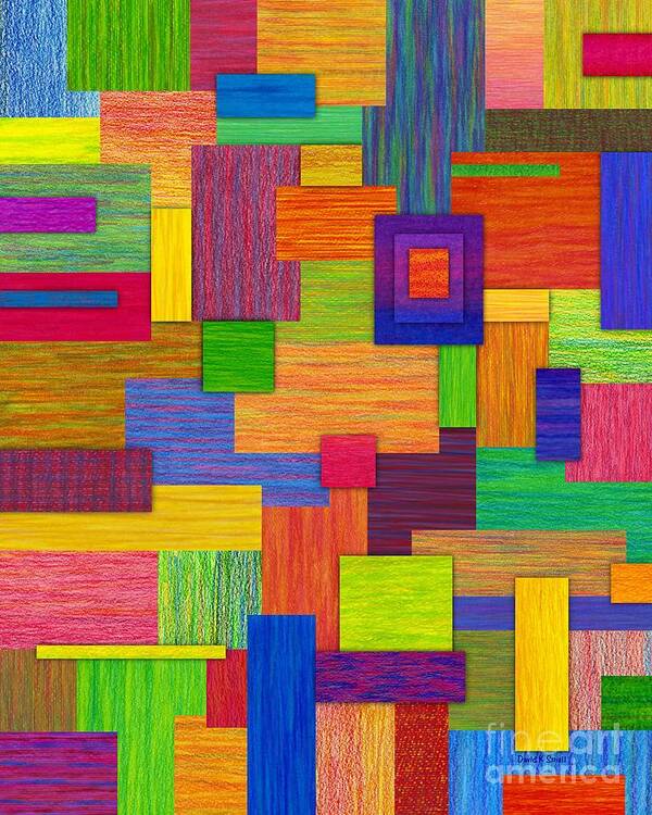 Colored Pencil Art Print featuring the painting Parallelograms by David K Small