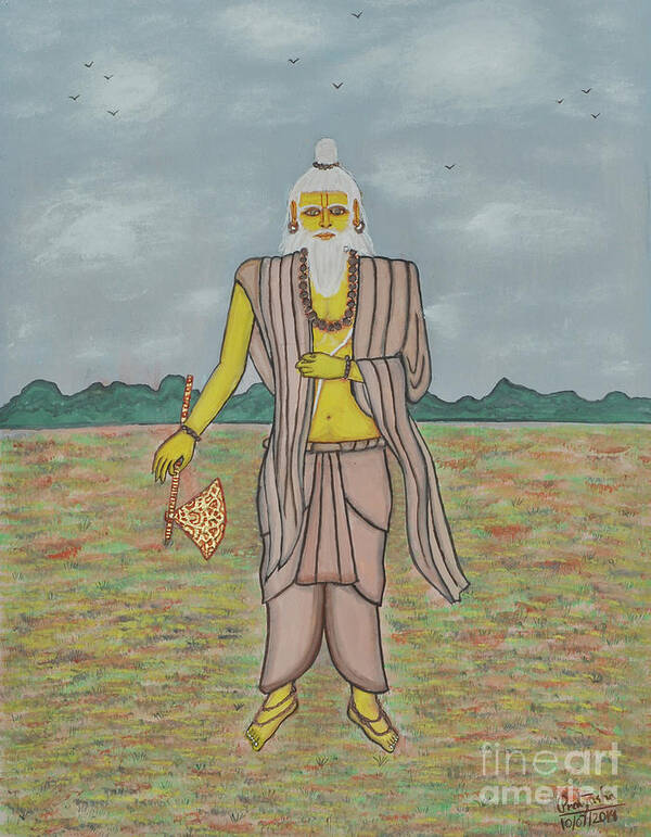 Parashurama Art Print featuring the painting Parashurama by Pratyasha Nithin