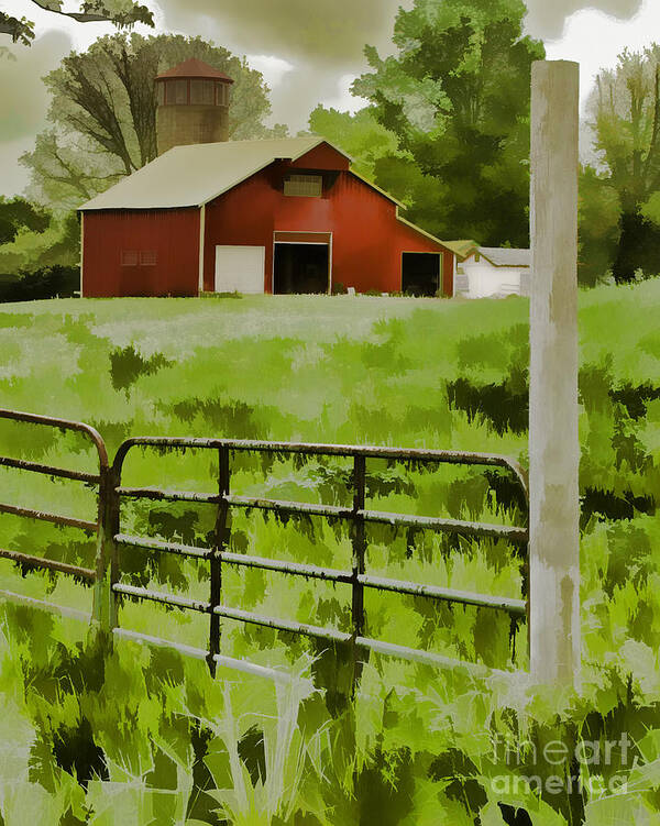 red Barn Art Print featuring the photograph Peaceful by Mike Flake